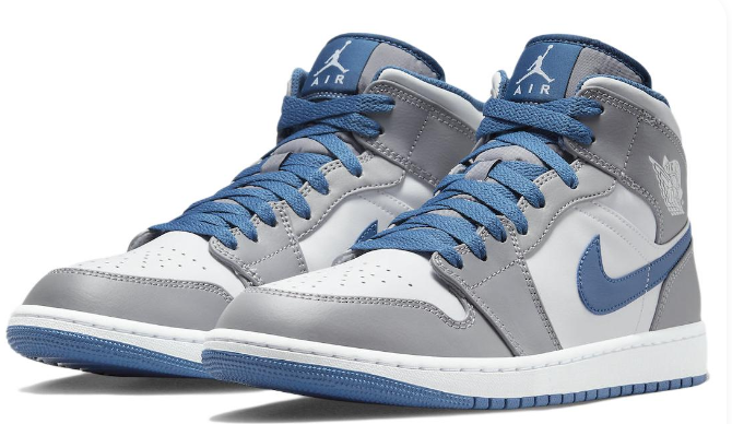 Air Jordan 1 Mid 'Cement Grey True Blue' DQ8426-014 | Cobalt Blueprint